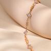 18K Gold-Plated Color-Preserving Rhombus Zircon Bracelet for Women Fashion Exquisite OL Style Adjustable Bracelet Jewelry Gift