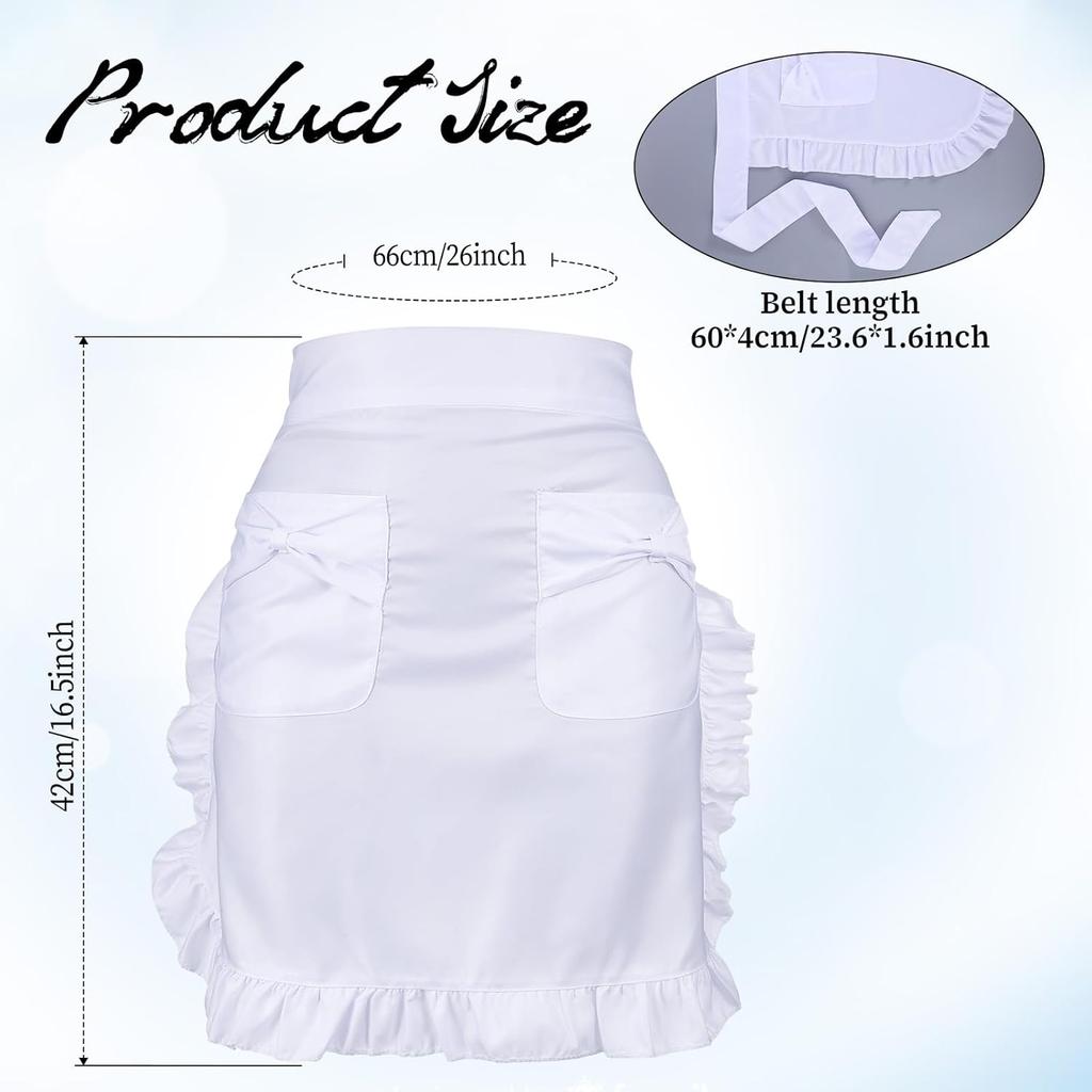 Lusofie Waist Apron Half Apron Maid Aprons Cooking Aprons for Women for Kitchen Cooking Restaurant Restaurant Bistro Coffee