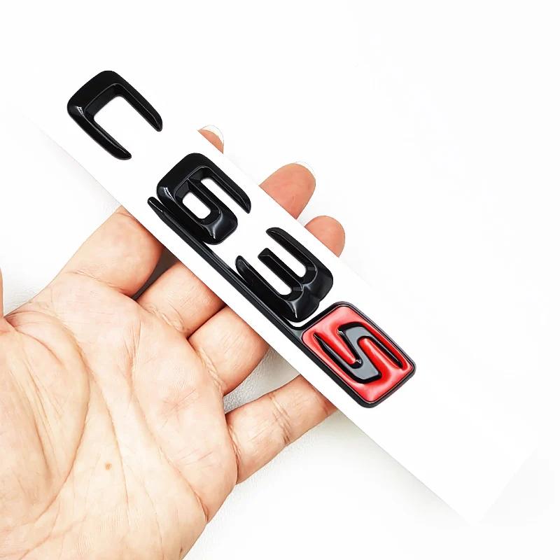 Naklejka Samochodowa 3D Czarna Litery Logo C63S Odznaka V8 BITURBO Naklejka Gwiazda na Tył Samochodu Bagażnik Emblemat AMG Dla Mercedes Benz AMG W205 C205 A