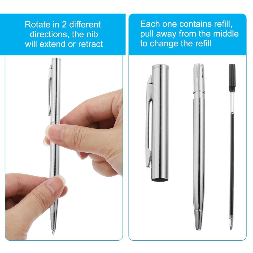 PATIKIL Długopis 100 Szuflad Metalowy Czarny Tusz Tłoczenie Pisanie Srebrny Odcień na Wesela i do Biur Hurt, Długopisy,