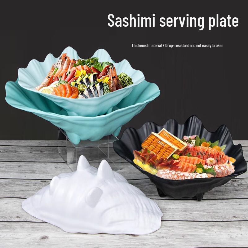 JINMEILI Muschelförmige Melamin-Meeresfrüchte-Sashimi-Platte