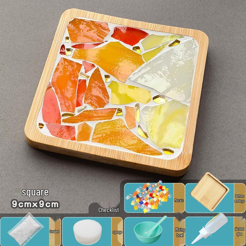 Bamboo Mosaic Coaster DIY Kit for Students and Kids