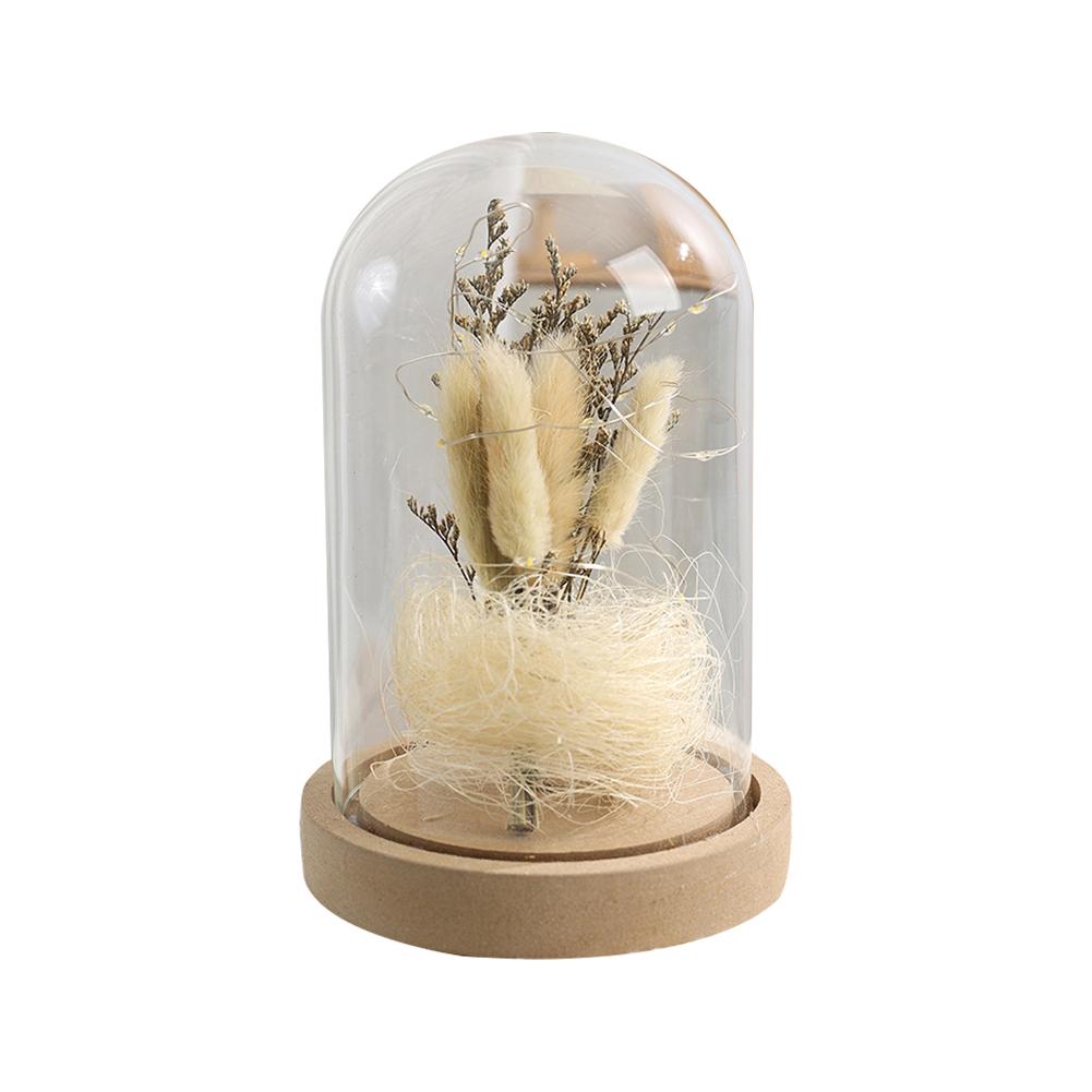 LED Christmas Tree Desktop Decoration Luminous Glass Cover Mini Night Light Desktop Ornament Creative Christmas Gift