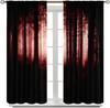 Gothic Dark Red Forest Curtains, Haunted Creepy Landscape Misty Forest Window Treatments Spooky Horror Halloween Forest Window D