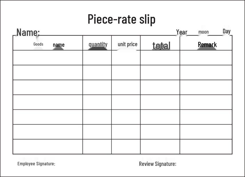 Double/Triple Copy Piece-Rate Form: Customizable Workshop Production & Material Requisition Form