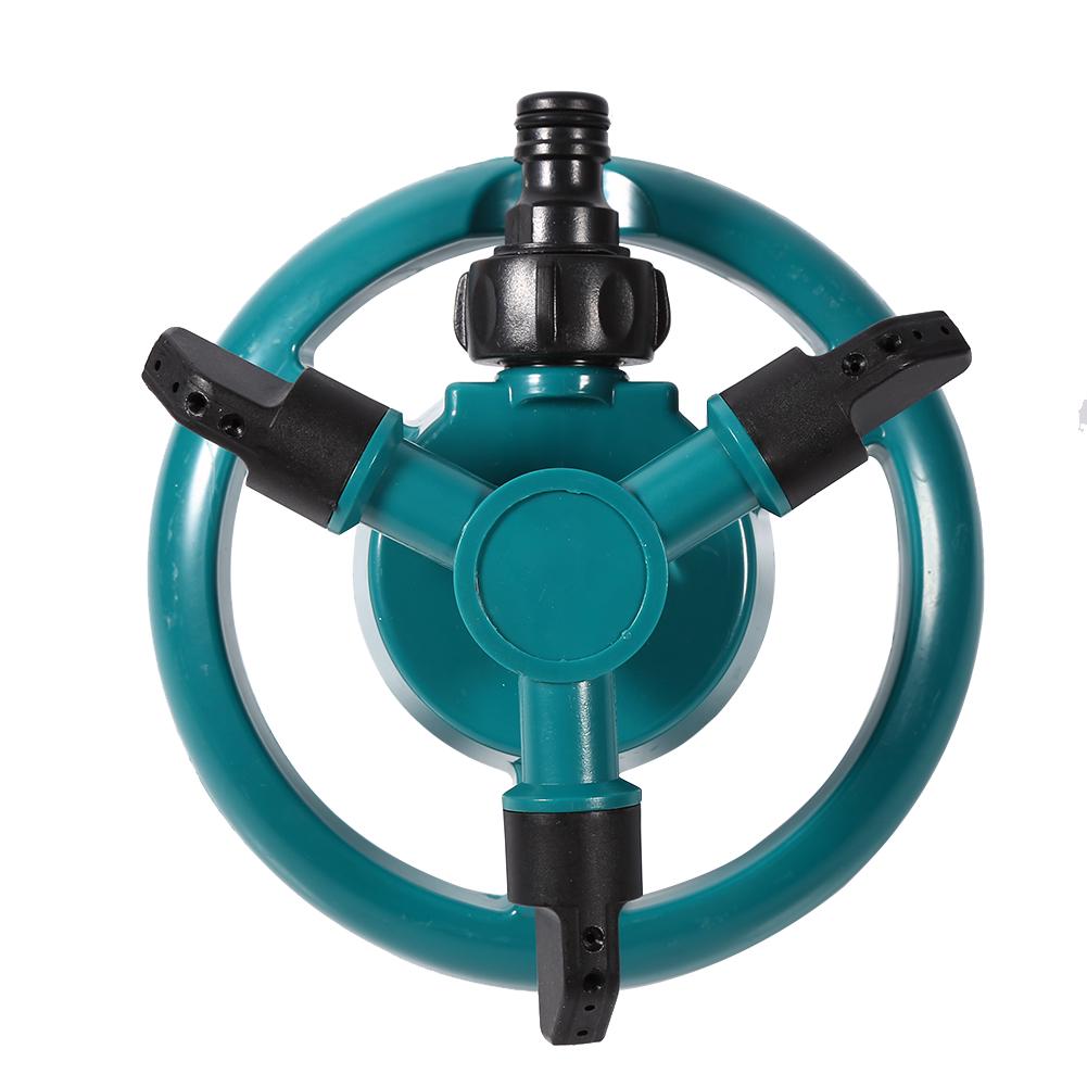 360 degrees Fully Circle Rotating Watering Sprinkler Irrigation System 3 Nozzle Pipe Hose for Garden