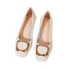 Niche square head thick heel single shoes soft sole Doudou shoes autumn French fairy gentle evening wind ladyshoes