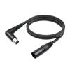 Zbalansowany kabel audio XLR żeński na męski 90° ze złączem trzyżyłowym
