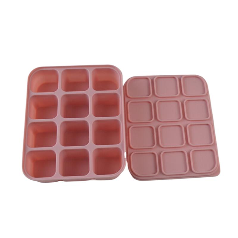 

4/6/12-ячеечная форма для льда гигантская большая пищевая силиконовая форма с крышкой многоразовая форма для квадратных кубиков виски DIY форма для льда 4 grid розовый