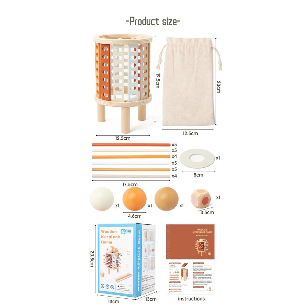 Kids Balance Tower Pick Up Wooden Sticks Social Board Game Logic Thinking Challenge Brain Game Math Count Intellectual Toy Gift