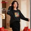 Baleno Women's Pure Cotton Long-Sleeve T-Shirt with BNL Colorful Horse Graphic