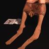 Men 2 In 1 Lace Underwear Stocking Plus Size U Convex Pouch Stockings Open Close Sleeve Gloosy Shiny Tight Stockings