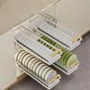 Metal Under Sink Rack Single Tier Dish Drainer Storage Pull Out Drawer  Household Organization