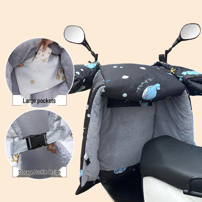 Winter Fleece-Lined Waterproof Electric Motorcycle Windshield