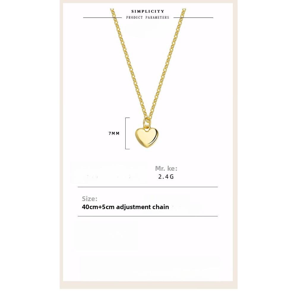 Glossy Heart-shaped Necklace Women's Niche High-end Design Sense Light Luxury Collarbone Chain Love Pendant