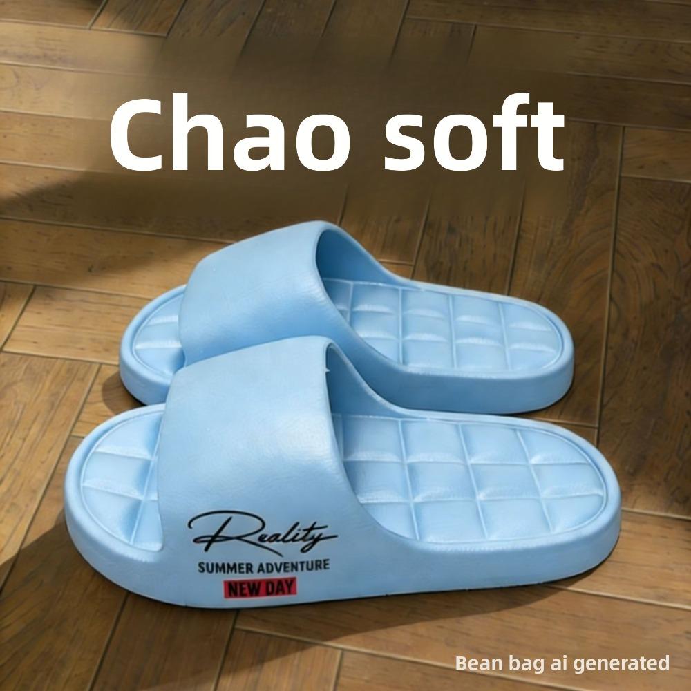 Women's EVA Thick Sole Slippers, Summer Anti-slip Bathroom Slides, Breathable Odor Proof Indoor Outdoor Shoes