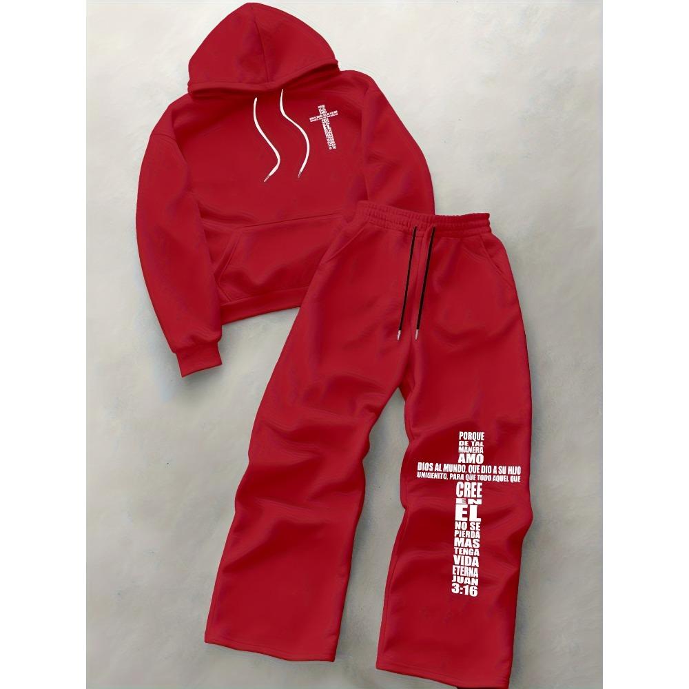 Retro American Casual Suit, Soft Fabric Hooded Sweatshirt Wide Leg Pants Set, Suitable for Daily Travel and Outdoor Travel