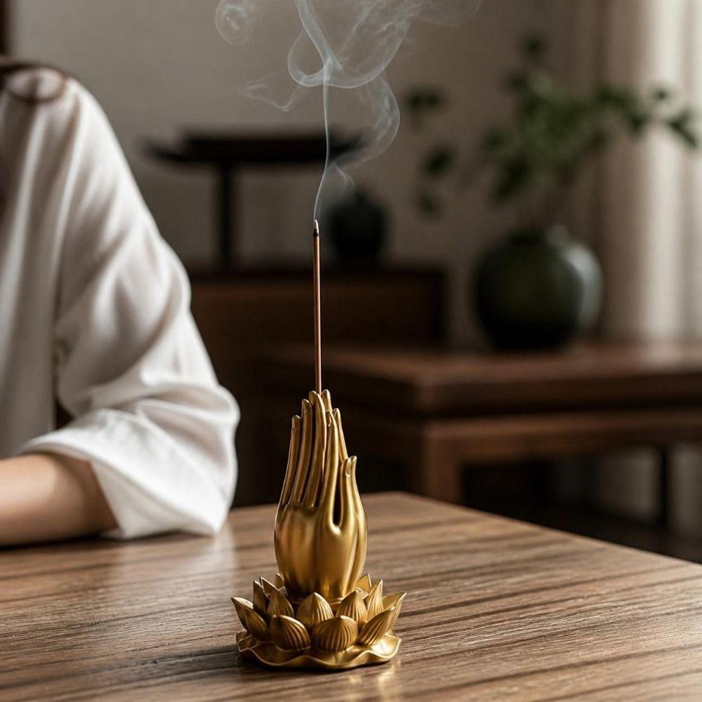 3D Printed Lotus Hand Incense Holder Lotus-Base Tabletop Incense Base Home Meditation