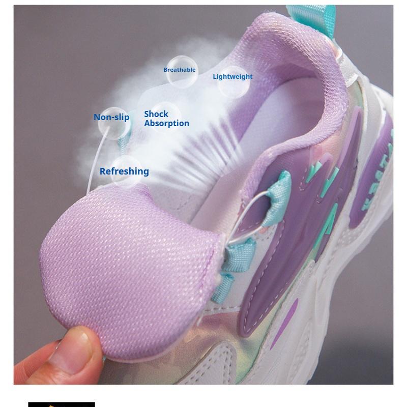 Mote Koreanske Barnesko Løpesko Vår og Høst Nye Lær Vanntett Myk Såle Komfortable Sportssko