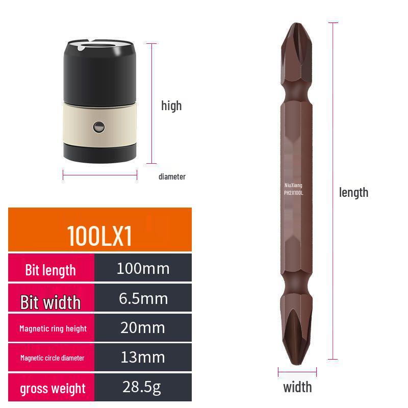 Magnetic Phillips Electric Screwdriver Bit Set with Extended Heads