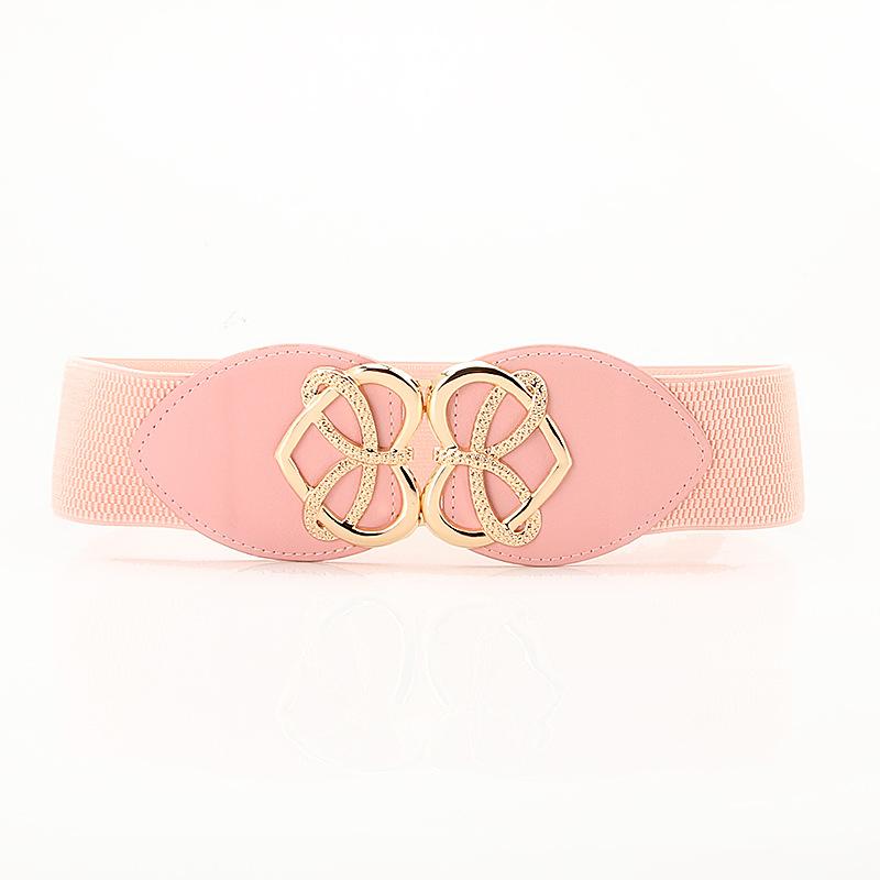 Ladies Belt Elastic Elastic Waist Seal Atmospheric Sweet Love Buckle Wide Dress Dress Decorative Belt