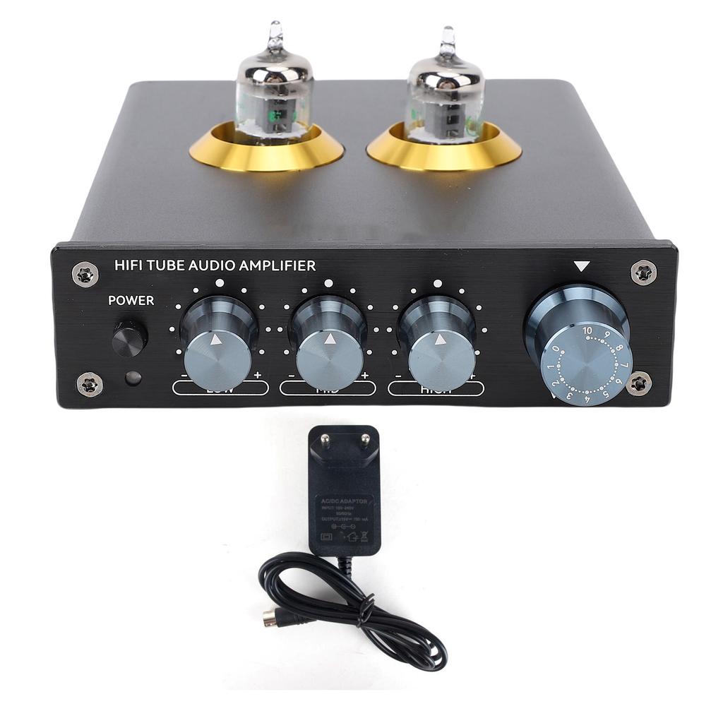 HiFi Tube Preamplifier Audiophile Vacuum Tube Power Amplifier Preamplifier for Home Stereo Sound System EU Plug