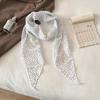 Korean Style Brown Polka Dot Silk Scarf - Versatile Women's Lightweight Spring/Summer Accessory 
