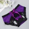 Thin Transparent Lace Spandex Women Bow Thongs Sexy Intimates Lingerie Erotic underwear