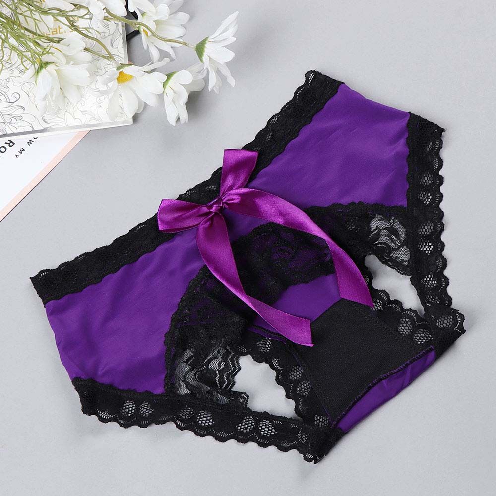 Thin Transparent Lace Spandex Women Bow Thongs Sexy Intimates Lingerie Erotic underwear