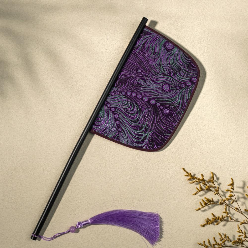 Long Handle Chinese Style Fan Exquisite Decorative Fan Home Decoration Hand Held Fans  Summer
