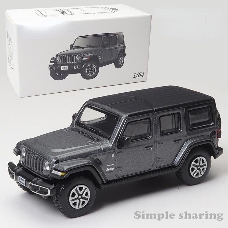 

1:64 Серый Jeep Wrangler Sahara 2019 SUV Off Road Модель Металлического Автомобиля NIP