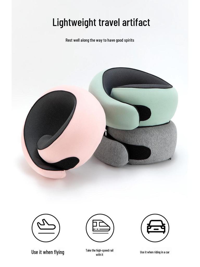 Cross-Border Memory Foam U-Shaped Travel Pillow for Office, Nap, Driving, and Airplane Neck Support.