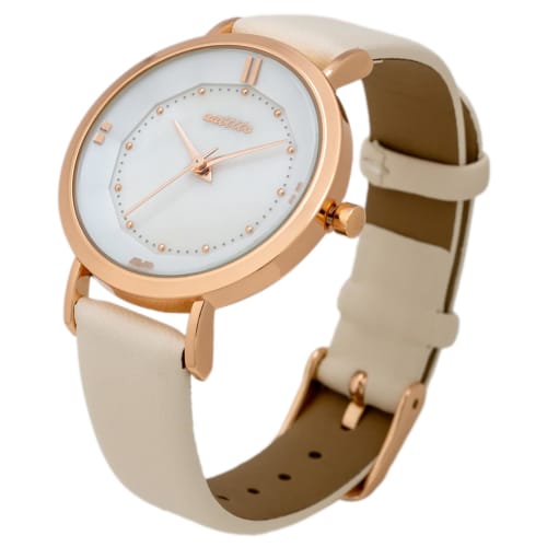 

Fieldwork Women s Analog Watch with Leather Strap, White, YM108-1