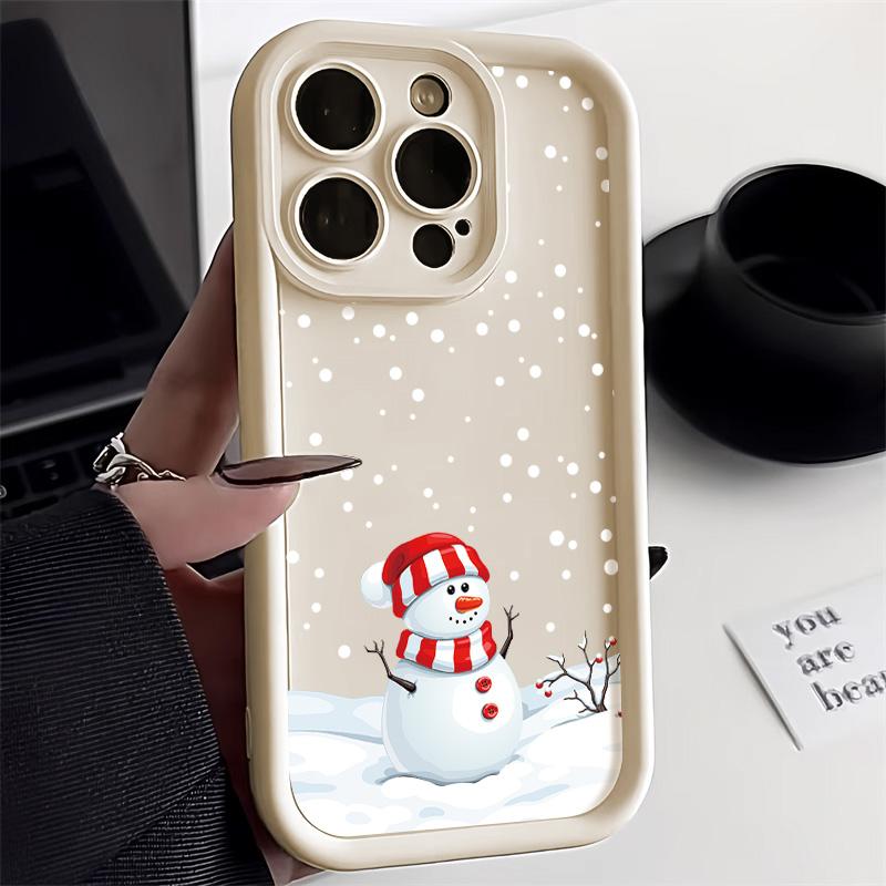 

Рождественский чехол для iPhone 11 13 12 14 15 16 Pro Max XR XS Samsung A15 A55 A05 Redmi 12 13C OPPO A16 A18 A60 Reno 11 Vivo Y17S Y12 infinix note iPhone 16 Pro Max белый