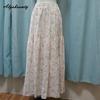 Japanese Mori Girl Spring Summer Women Pink Skirt Elastic Waist Floral Embroidery Sweet Skirt Vintage Delicate Cotton Skirts Womens