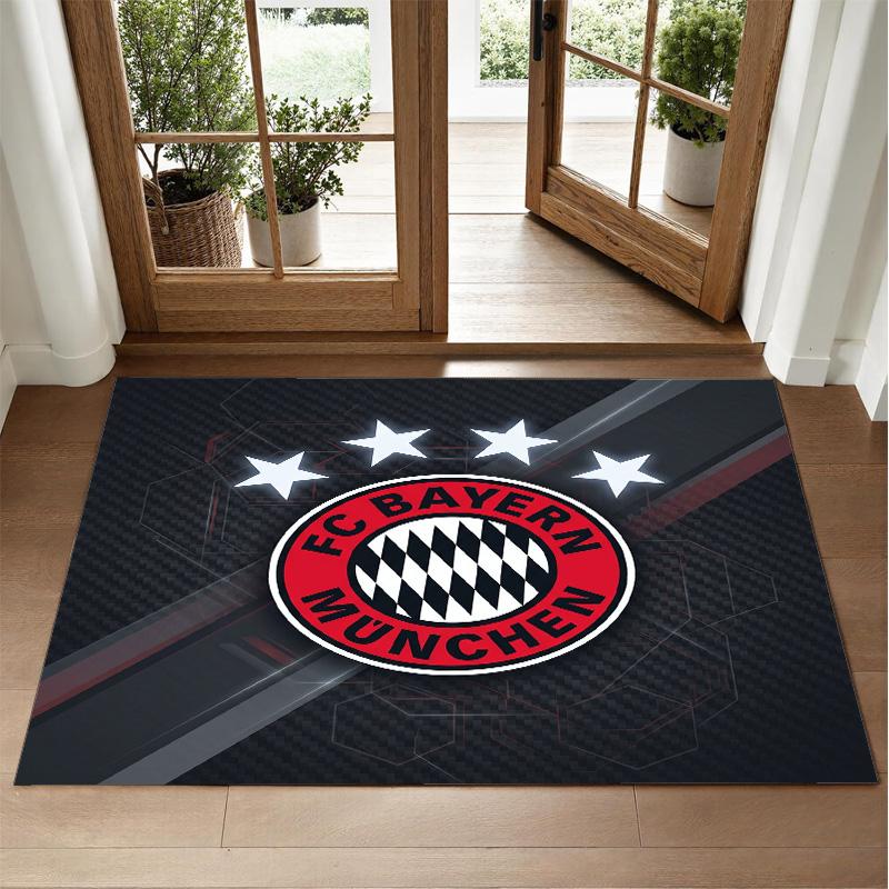 Bayern Munich Design Crystal Velvet Rug Soft Decorative Mat for Bedroom Entrance