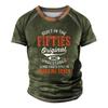 Men's Raglan T-shirt Retro Short Sleeve Round Neck Letter Printing Tops