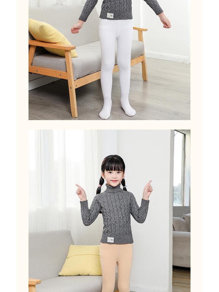 1600D Girls' Winter Dragon Claw Wool Pants & White Dance Socks Set