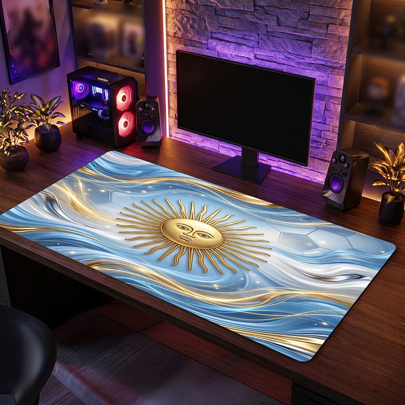 Tappetino Mouse Scudo Calcio Argentina, Tappetino da Scrivania Esteso Antiscivolo in Gomma per Gaming Ufficio Laptop Regalo per Fan