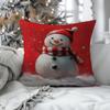 1pc Christmas Snowman Red Plaid Hat And Scarf Pillowcase - Festive Snowflake And Holly Printed Cushion Cover, Zipper Closure, Soft Durable Fabric Suit