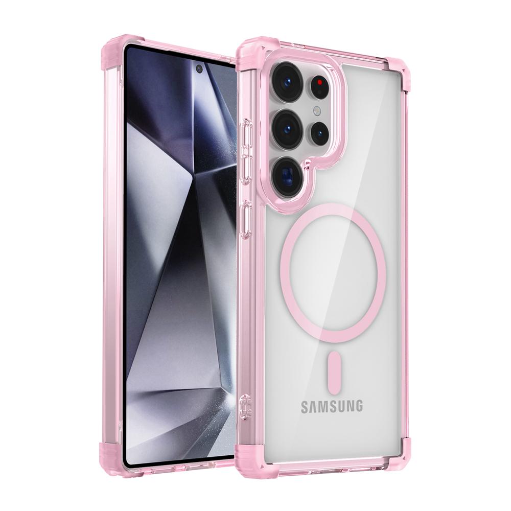 KEYSION Transparente, stoßfeste Hülle für MagSafe für Samsung Galaxy S25 Ultra 5G, magnetische kabellose Ladehülle, klare Telefonabdeckung