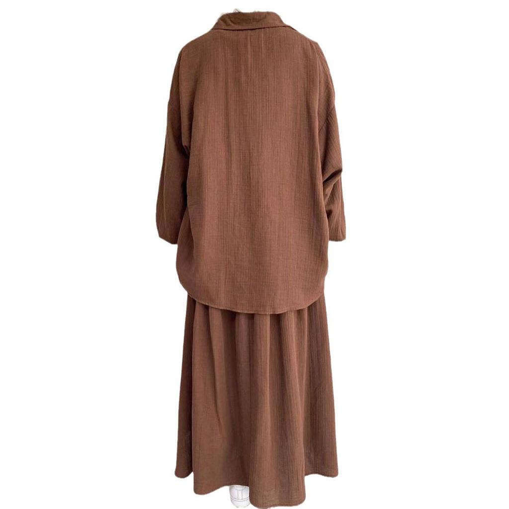 2024 Spring Fashion: Women's Half-Length Skirt Suit with Loose Long-Sleeve Shirt