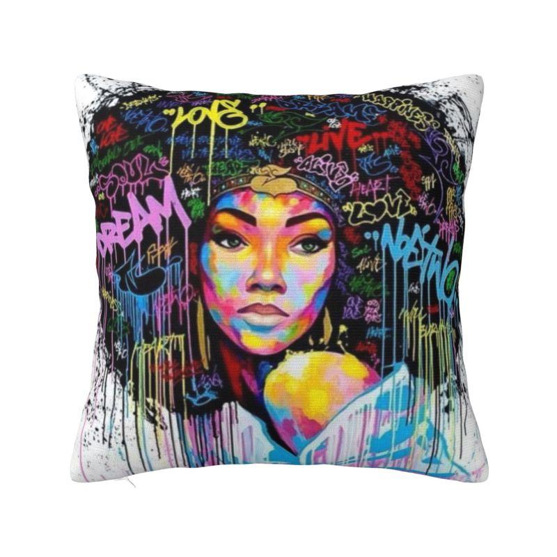 Custom Nordic Own Your Afro Sofa Cushion Cover Soft Abstract African Women Throw Pillow Case Home Decorative