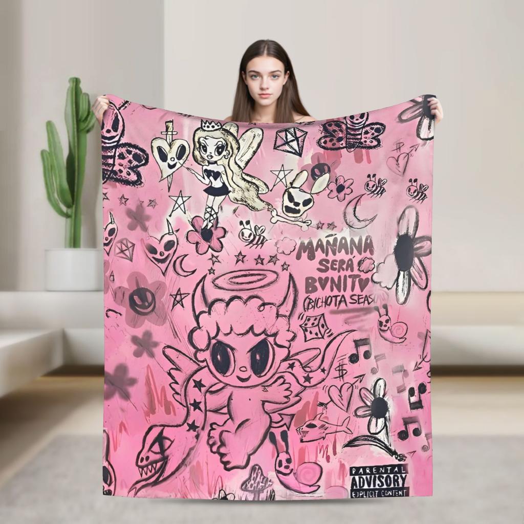 Manana Sera Bonito Karol G Blanket Quality Warm Soft  Throw Blanket Winter Travel Office Couch Chair Novelty Bedspread
