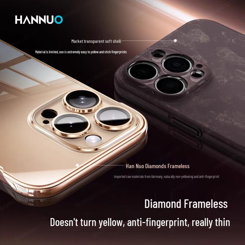 Hanuo Borderless Clear Protective Case for iPhone 16 Pro Max