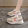 Fashion 2024 New Platform Shoes for Women Mesh Sneaker Retro Running Women Shoes Trend Casual Microfiber Fabric Breathable Tennis Shoes