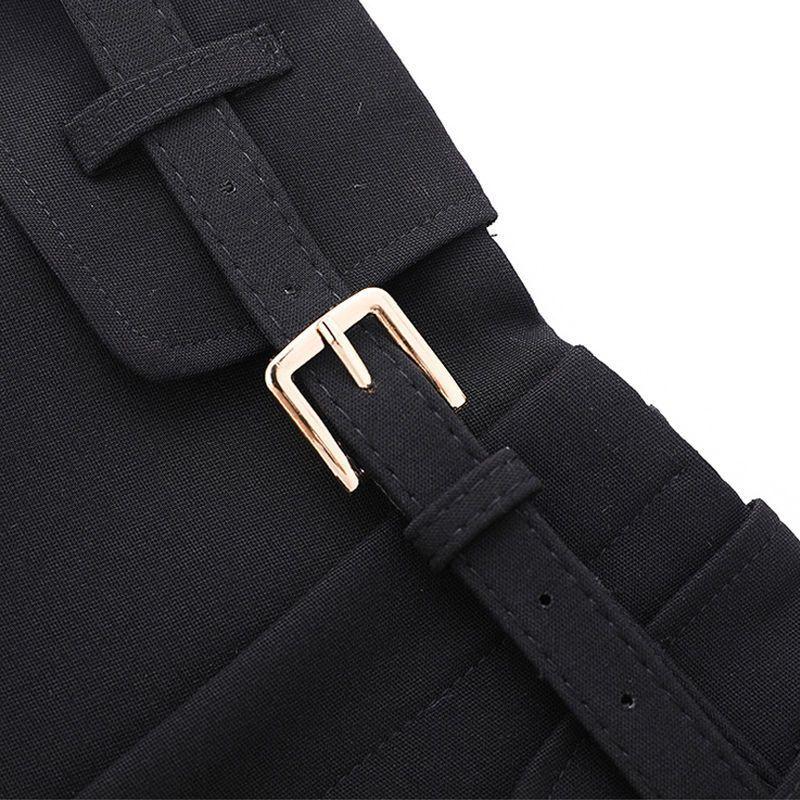 Šortky Dámské štíhlé ležérní kalhoty s vysokým pasem a širokými nohavicemi