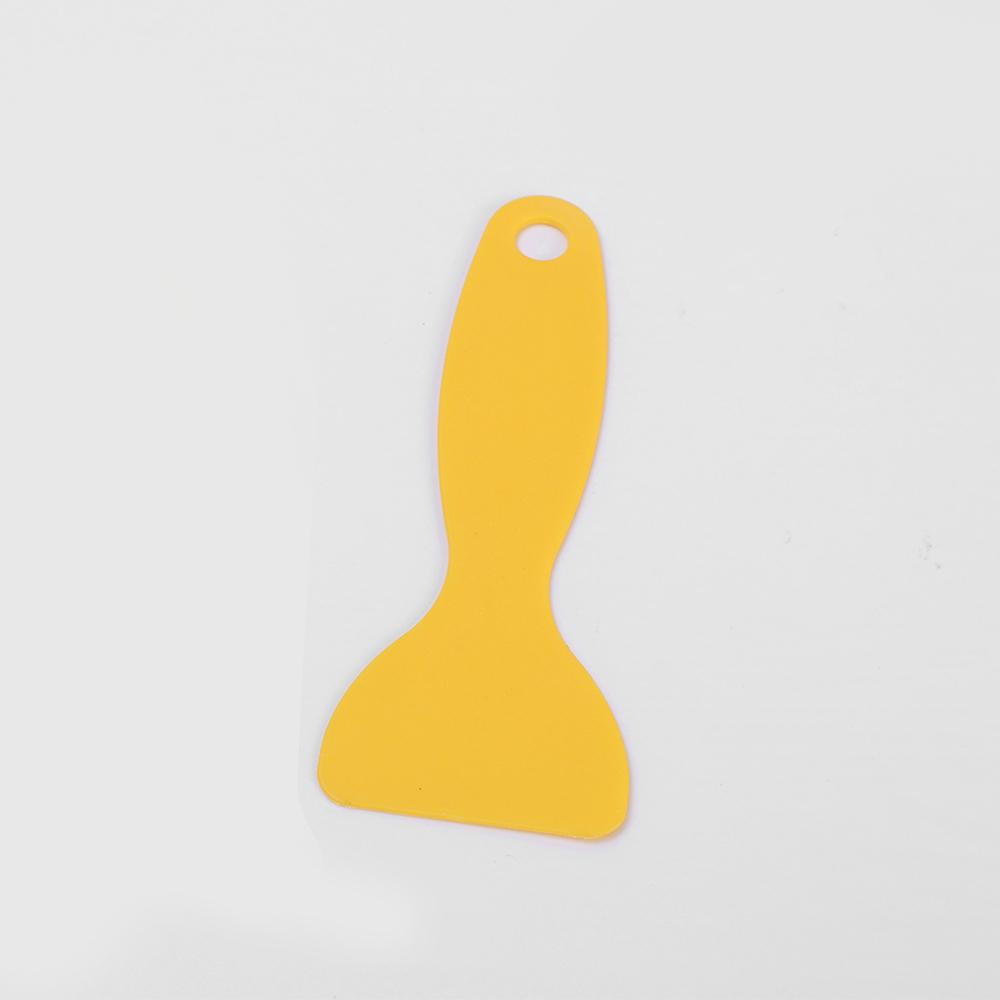 Skrobak do folii samochodowej Narzędzie do montażu folii ochronnej na szybach samochodowych Folia samochodowa Folia telefoniczna Żółty trójkątny plastikowy skrobak