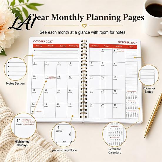 Organized Life Planner for Students 2026‑2030 5‑Year Monthly Planner Cute Highland Cow Cover Calendar Notebook Gift Lovers Planners 60