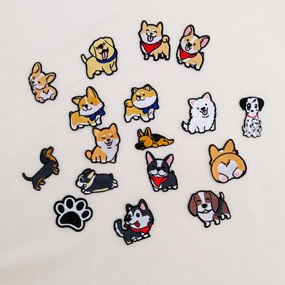 Corgi Dachshund Corgi Badges for Clothes Apparel Decoration Clothes Embroidery Patches Sewing Fabric Dog Pattern Appliques